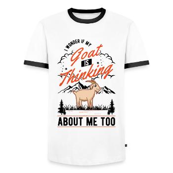 Chèvres Cadeau Chèvre Hôte Chèvre - T-shirt contrasté Homme - blanc/noir - Devant - AI Model Female 172 light (172cm) & AI Model Male 178 dark (178cm)