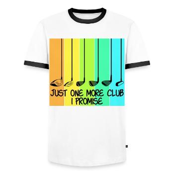 Club de golf Joueurs de golf - T-shirt contrasté Homme - blanc/noir - Devant - AI Model Female 172 light (172cm) & AI Model Male 178 dark (178cm)