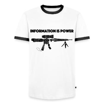 Photographe créatif d’appareil photo et de vérité - T-shirt contrasté Homme - blanc/noir - Devant - AI Model Female 172 light (172cm) & AI Model Male 178 dark (178cm)
