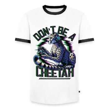 Video Gaming Cheetaah Esport Gaming Nerd Gamer - Männer Kontrast-T-Shirt - Weiß/Schwarz - Vorne - AI Model Female 172 light (172cm) & AI Model Male 178 dark (178cm)