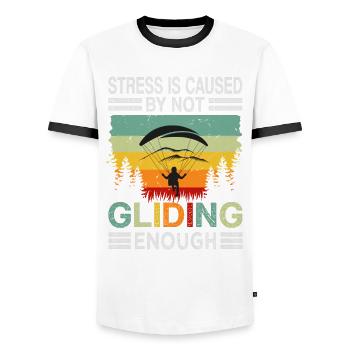 Stress Is Caused By Not Gliding Enough - Männer Kontrast-T-Shirt - Weiß/Schwarz - Vorne - AI Model Female 172 light (172cm) & AI Model Male 178 dark (178cm)
