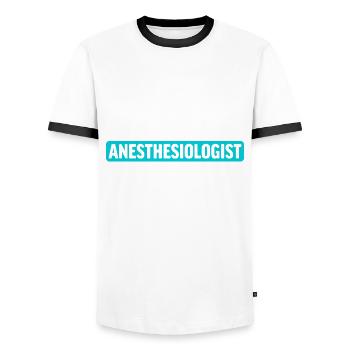 Anesthesiology Anesthesiologist - Men's Ringer Shirt - white/black - Front - AI Model Female 172 light (172cm) & AI Model Male 178 dark (178cm)