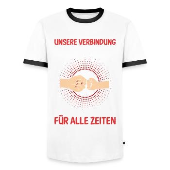 Oma Großmutter und Enkelin - Männer Kontrast-T-Shirt - Weiß/Schwarz - Vorne - AI Model Female 172 light (172cm) & AI Model Male 178 dark (178cm)