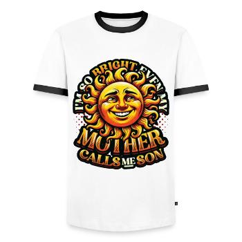 Funny Pun Son Sun Humorous Sayings - Men's Ringer Shirt - white/black - Front - AI Model Female 172 light (172cm) & AI Model Male 178 dark (178cm)