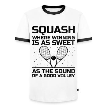 Joueur de squash Joueur de squash Joueur de tennis Raquetball Spor - T-shirt contrasté Homme - blanc/noir - Devant - AI Model Female 172 light (172cm) & AI Model Male 178 dark (178cm)