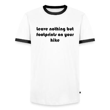 Randonnée - Ne laissez rien d’autre que des empreintes de pas sur votre - T-shirt contrasté Homme - blanc/noir - Devant - AI Model Female 172 light (172cm) & AI Model Male 178 dark (178cm)
