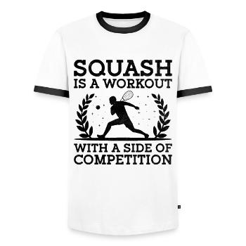 Squashspieler Squash Tennisspieler Raquetball Spor - Männer Kontrast-T-Shirt - Weiß/Schwarz - Vorne - AI Model Female 172 light (172cm) & AI Model Male 178 dark (178cm)