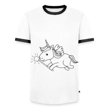 Just a girl who loves unicorns. - Men's Ringer Shirt - white/black - Front - AI Model Female 172 light (172cm) & AI Model Male 178 dark (178cm)