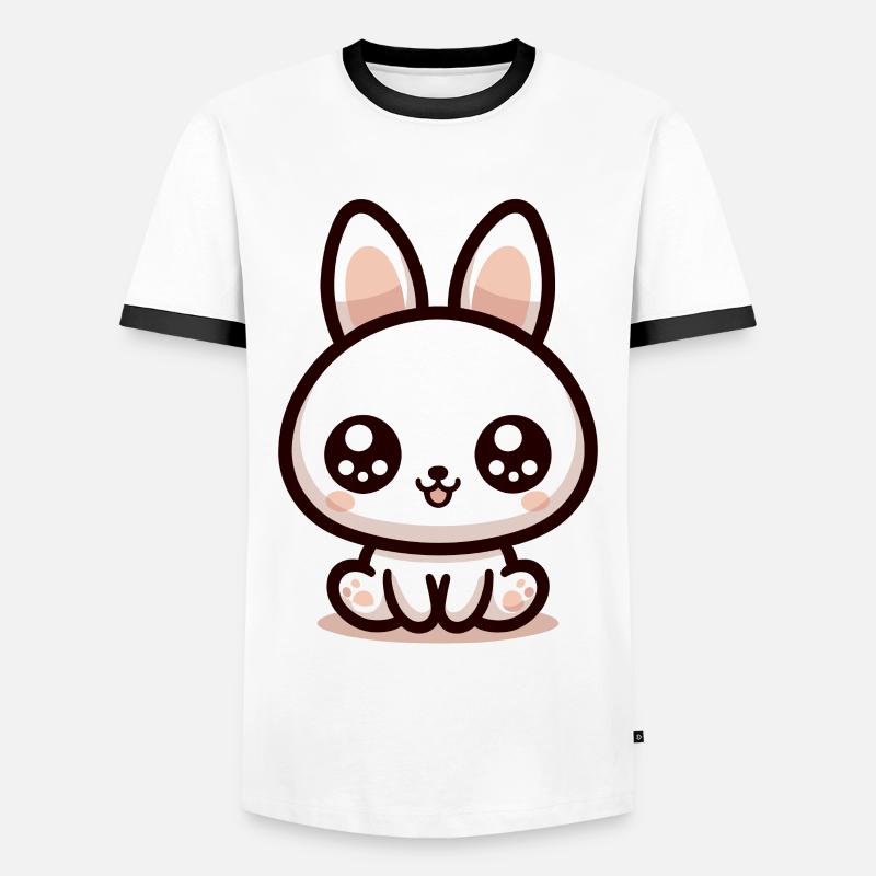 Rabbit Bubble Tea Kawaii - Men's Ringer Shirt - white/black