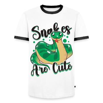 Les serpents sont mignons - T-shirt contrasté Homme - blanc/noir - Devant - AI Model Female 172 light (172cm) & AI Model Male 178 dark (178cm)