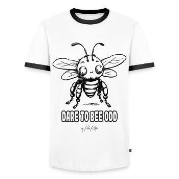 Dare to be strange: funny bee - Men's Ringer Shirt - white/black - Front - AI Model Female 172 light (172cm) & AI Model Male 178 dark (178cm)