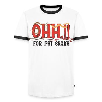 oh!! Für Haustierschlange - Männer Kontrast-T-Shirt - Weiß/Schwarz - Vorne - AI Model Female 172 light (172cm) & AI Model Male 178 dark (178cm)