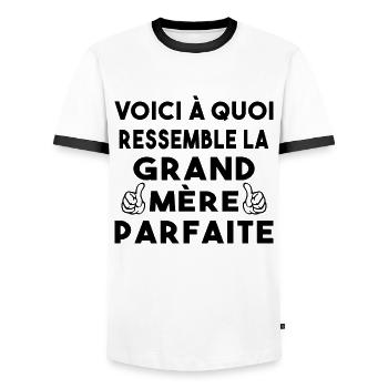 Grand Mère Parfaite Mémère Mémé Mamie Bonne Maman - T-shirt contrasté Homme - blanc/noir - Devant - AI Model Female 172 light (172cm) & AI Model Male 178 dark (178cm)