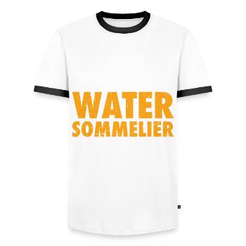 Wasser-sommelier - Männer Kontrast-T-Shirt - Weiß/Schwarz - Vorne - AI Model Female 172 light (172cm) & AI Model Male 178 dark (178cm)