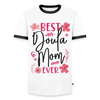 Doula Birth Worker Mom Best Doula - Men's Ringer Shirt - white/black - Front - AI Model Female 172 light (172cm) & AI Model Male 178 dark (178cm)
