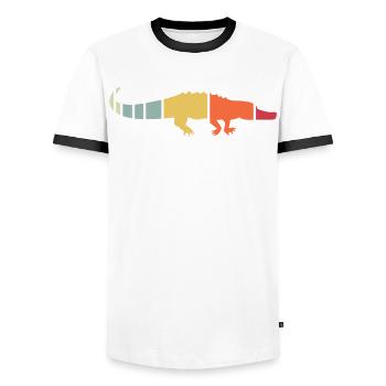Retro Alligator - Men's Ringer Shirt - white/black - Front - AI Model Female 172 light (172cm) & AI Model Male 178 dark (178cm)
