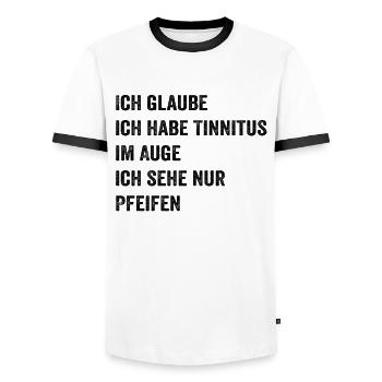 Augen-Pfeifen Spaß - Männer Kontrast-T-Shirt - Weiß/Schwarz - Vorne - AI Model Female 172 light (172cm) & AI Model Male 178 dark (178cm)