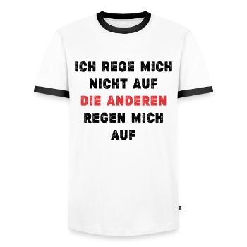 Gelassenheits-Spruch - Männer Kontrast-T-Shirt - Weiß/Schwarz - Vorne - AI Model Female 172 light (172cm) & AI Model Male 178 dark (178cm)