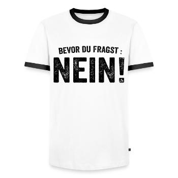 Vor dem Fragen Nein - Männer Kontrast-T-Shirt - Weiß/Schwarz - Vorne - AI Model Female 172 light (172cm) & AI Model Male 178 dark (178cm)