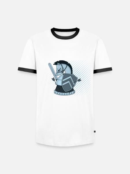 Schach Think Outside - Männer Kontrast-T-Shirt - Weiß/Schwarz