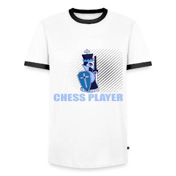 Chess Pawn-tastic - Men's Ringer Shirt - white/black - Front - AI Model Female 172 light (172cm) & AI Model Male 178 dark (178cm)