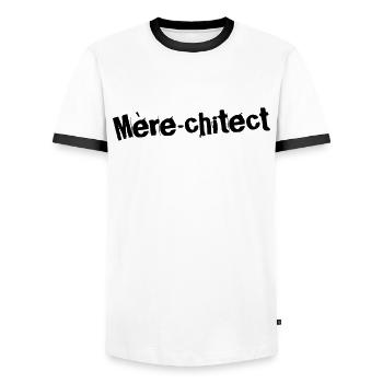 Mère-chitect Magnifique - T-shirt contrasté Homme - blanc/noir - Devant - AI Model Female 172 light (172cm) & AI Model Male 178 dark (178cm)