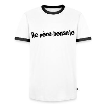 Re-père-hensible Papa Parfait - T-shirt contrasté Homme - blanc/noir - Devant - AI Model Female 172 light (172cm) & AI Model Male 178 dark (178cm)