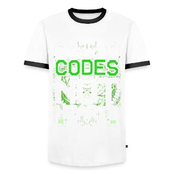 Ethical Hacker Breaking Codes Not Hearts - Men's Ringer Shirt - white/black - Front - AI Model Female 172 light (172cm) & AI Model Male 178 dark (178cm)