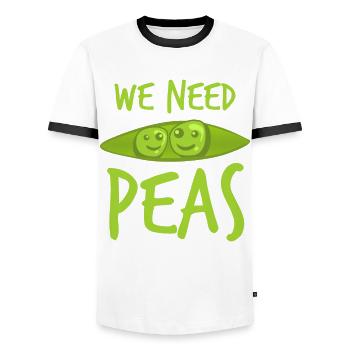 Pea Vegetarian Vegan Peas - Männer Kontrast-T-Shirt - Weiß/Schwarz - Vorne - AI Model Female 172 light (172cm) & AI Model Male 178 dark (178cm)