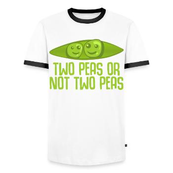 Deux petits pois - T-shirt contrasté Homme - blanc/noir - Devant - AI Model Female 172 light (172cm) & AI Model Male 178 dark (178cm)