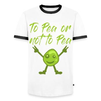 Pea Joke Végétarien Vegan Pois - T-shirt contrasté Homme - blanc/noir - Devant - AI Model Female 172 light (172cm) & AI Model Male 178 dark (178cm)