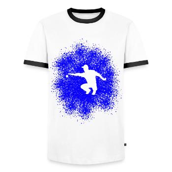 Pétanque Pro - Perfect throw with the boules ball - Men's Ringer Shirt - white/black - Front - AI Model Female 172 light (172cm) & AI Model Male 178 dark (178cm)