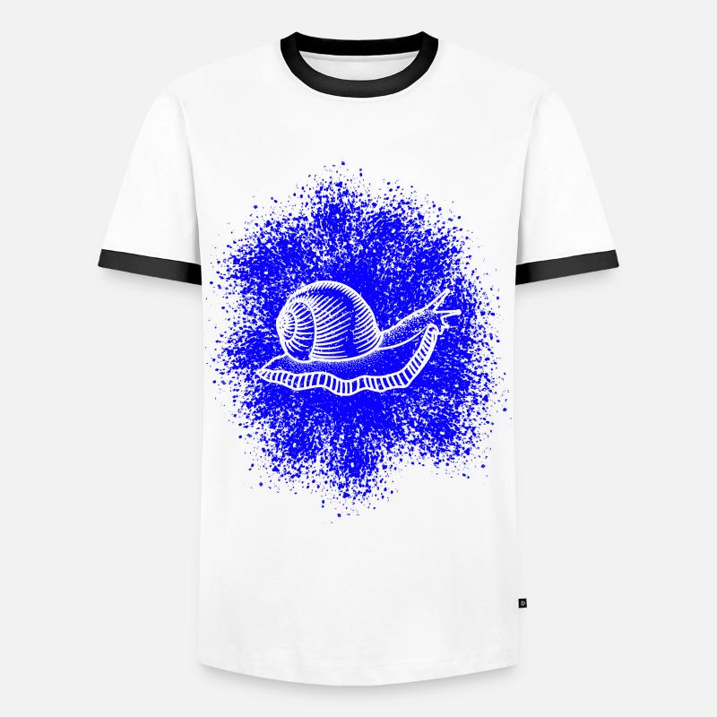 Snail with snail shell - Men's Ringer Shirt - white/black