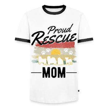 Chien de sauvetage maman chien de rue - T-shirt contrasté Homme - blanc/noir - Devant - AI Model Female 172 light (172cm) & AI Model Male 178 dark (178cm)