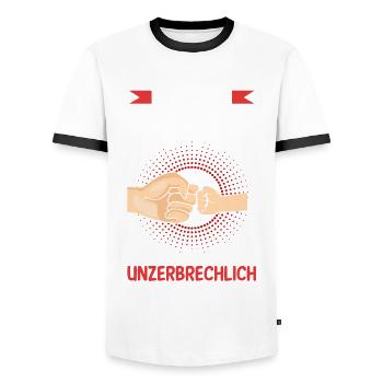 Papa Sohn Vater Familie Geschenk - Männer Kontrast-T-Shirt - Weiß/Schwarz - Vorne - AI Model Female 172 light (172cm) & AI Model Male 178 dark (178cm)