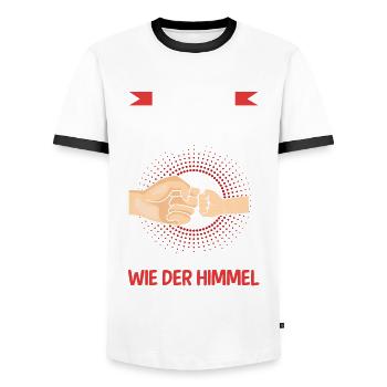 Papa Sohn Vater Familie Geschenk - Männer Kontrast-T-Shirt - Weiß/Schwarz - Vorne - AI Model Female 172 light (172cm) & AI Model Male 178 dark (178cm)
