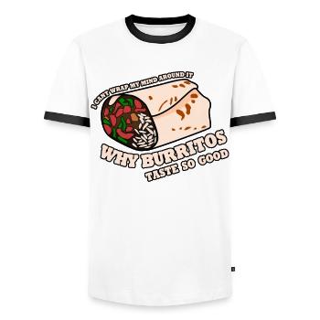 Burrito Burritos Cuisine mexicaine - T-shirt contrasté Homme - blanc/noir - Devant - AI Model Female 172 light (172cm) & AI Model Male 178 dark (178cm)