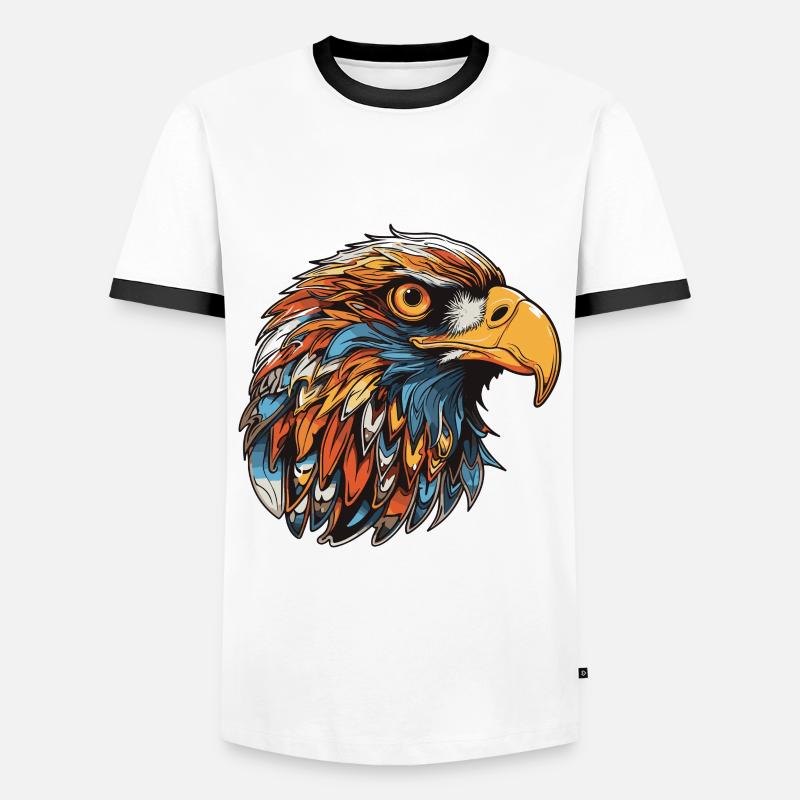 Eagle Head - Men's Ringer Shirt - white/black