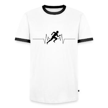 Runner Heartbeat - Men's Ringer Shirt - white/black - Front - AI Model Female 172 light (172cm) & AI Model Male 178 dark (178cm)