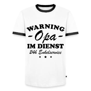 Opa im Dienst Geschenkidee - Männer Kontrast-T-Shirt - Weiß/Schwarz - Vorne - AI Model Female 172 light (172cm) & AI Model Male 178 dark (178cm)