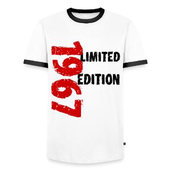 1967 édition limitée 56e anniversaire cadeau Fun - T-shirt contrasté Homme - blanc/noir - Devant - AI Model Female 172 light (172cm) & AI Model Male 178 dark (178cm)