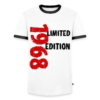 1968 Limited Edition Birthday Gift Wife Husband - Men's Ringer Shirt - white/black - Front - AI Model Female 172 light (172cm) & AI Model Male 178 dark (178cm)
