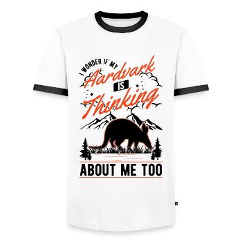 Erdferkel Geschenk Aardvark - Männer Kontrast-T-Shirt - Weiß/Schwarz - Vorne - AI Model Female 172 light (172cm) & AI Model Male 178 dark (178cm)