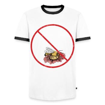 No Pollen Allergy Awareness Warning Allergic - Männer Kontrast-T-Shirt - Weiß/Schwarz - Vorne - AI Model Female 172 light (172cm) & AI Model Male 178 dark (178cm)