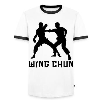 Wing Chun - Männer Kontrast-T-Shirt - Weiß/Schwarz - Vorne - AI Model Female 172 light (172cm) & AI Model Male 178 dark (178cm)