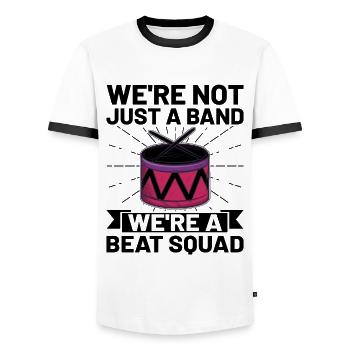 Drum Corps Marching Band Drum Corp Music Percussio - Männer Kontrast-T-Shirt - Weiß/Schwarz - Vorne - AI Model Female 172 light (172cm) & AI Model Male 178 dark (178cm)