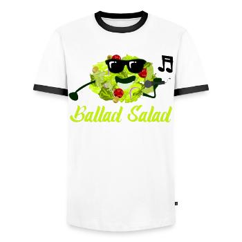 Salade Chantante Salades Légumes Vegan - T-shirt contrasté Homme - blanc/noir - Devant - AI Model Female 172 light (172cm) & AI Model Male 178 dark (178cm)