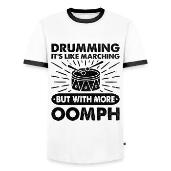 Drum Corps Marching Band Drum Corp Music Percussio - Männer Kontrast-T-Shirt - Weiß/Schwarz - Vorne - AI Model Female 172 light (172cm) & AI Model Male 178 dark (178cm)