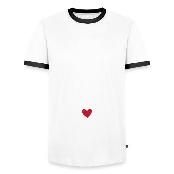 je peux pas j ai bêtise avec Parrain - T-shirt contrasté Homme - blanc/noir - Devant - AI Model Female 172 light (172cm) & AI Model Male 178 dark (178cm)
