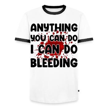 Tout ce que vous pouvez faire, je peux le faire saigner - T-shirt contrasté Homme - blanc/noir - Devant - AI Model Female 172 light (172cm) & AI Model Male 178 dark (178cm)